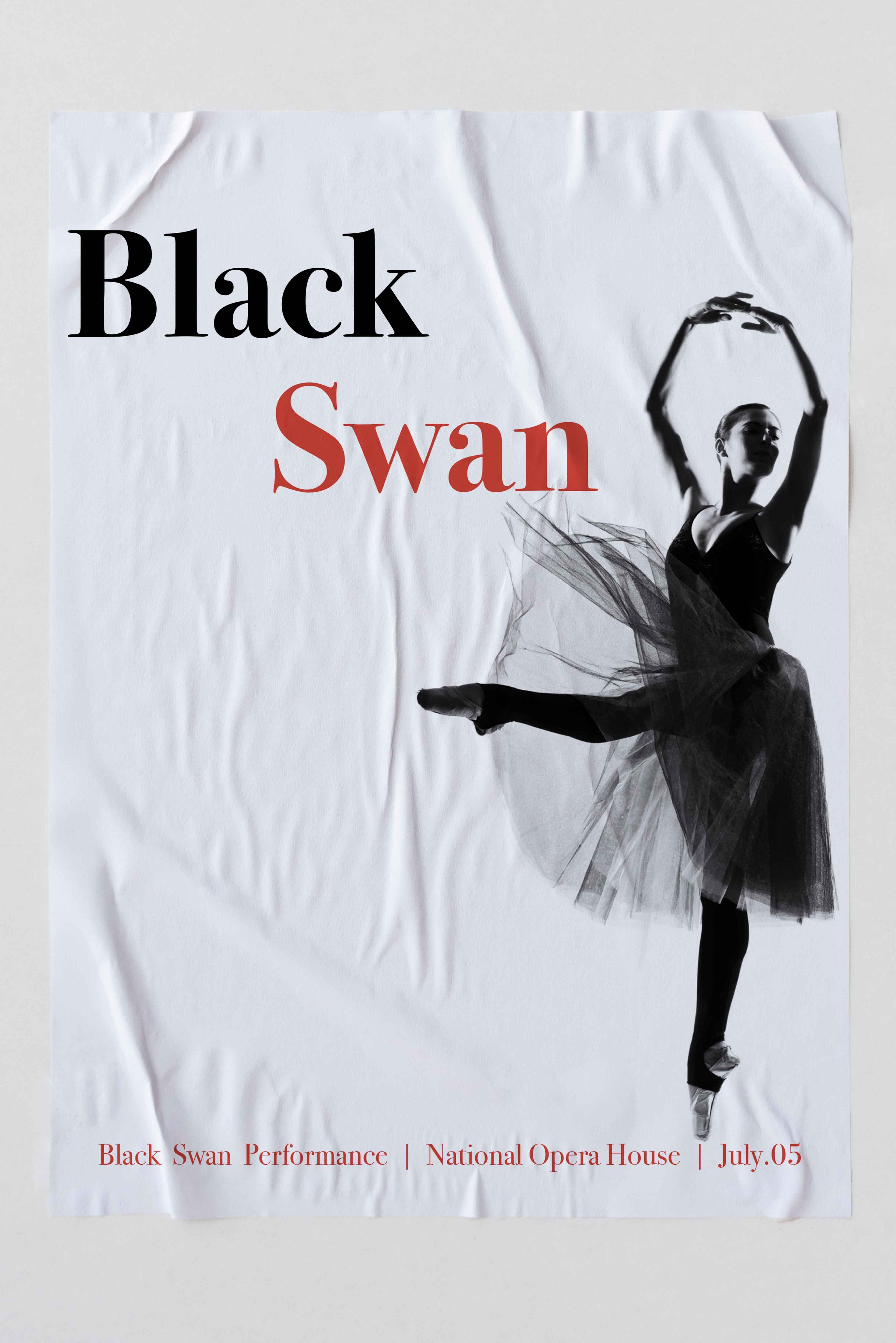 black swan show poster mock up